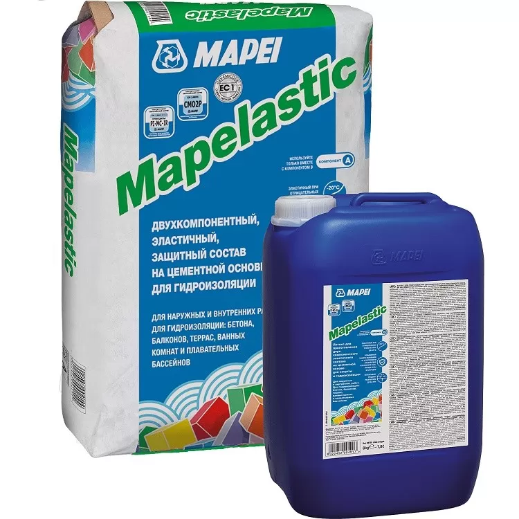 Гидроизоляция двухкомпонентная Mapei Mapelastic (A+B) 32 кг